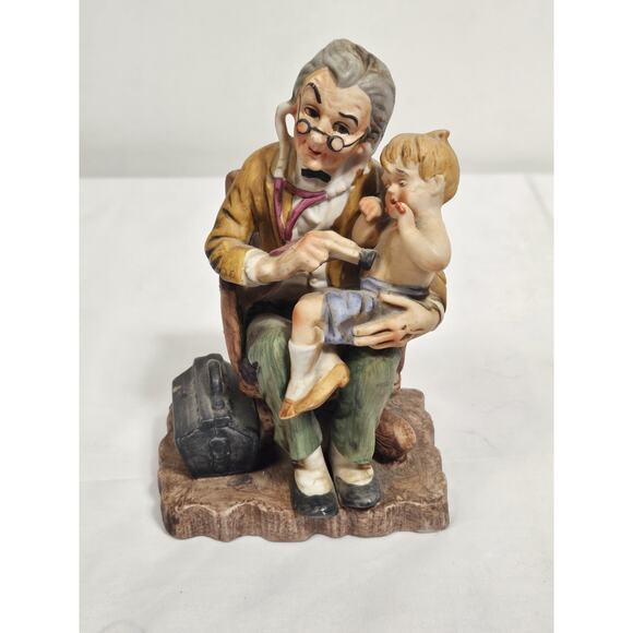 Lefton Other - Vintage George Z. Lefton Porcelain Bisque Figurine - Country Doctor Examines Boy